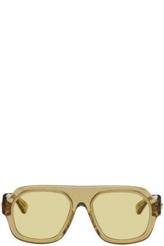 Bottega Veneta - Yellow Rim Sunglasses | SSENSE