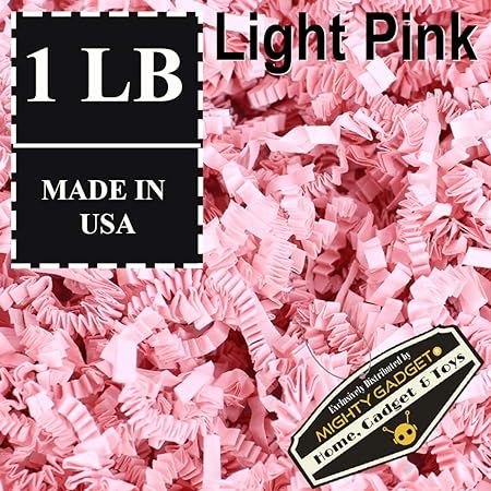 Mighty Gadget (R) 1 LB Light Pink Crinkle Cut Paper Shred Filler for Gift Wrapping & Basket Filli... | Amazon (US)