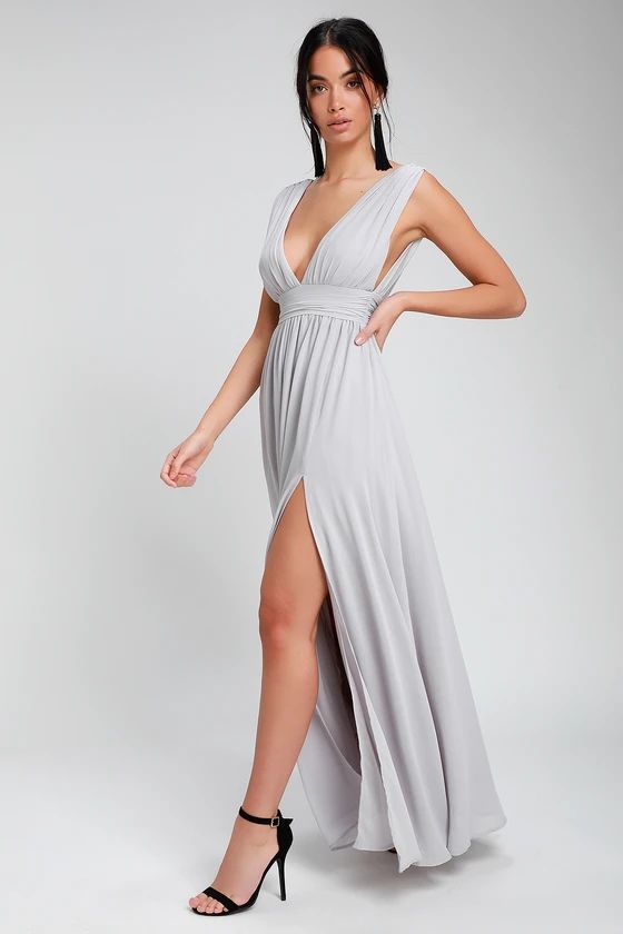 Heavenly Hues Light Grey Maxi Dress | Lulus (US)