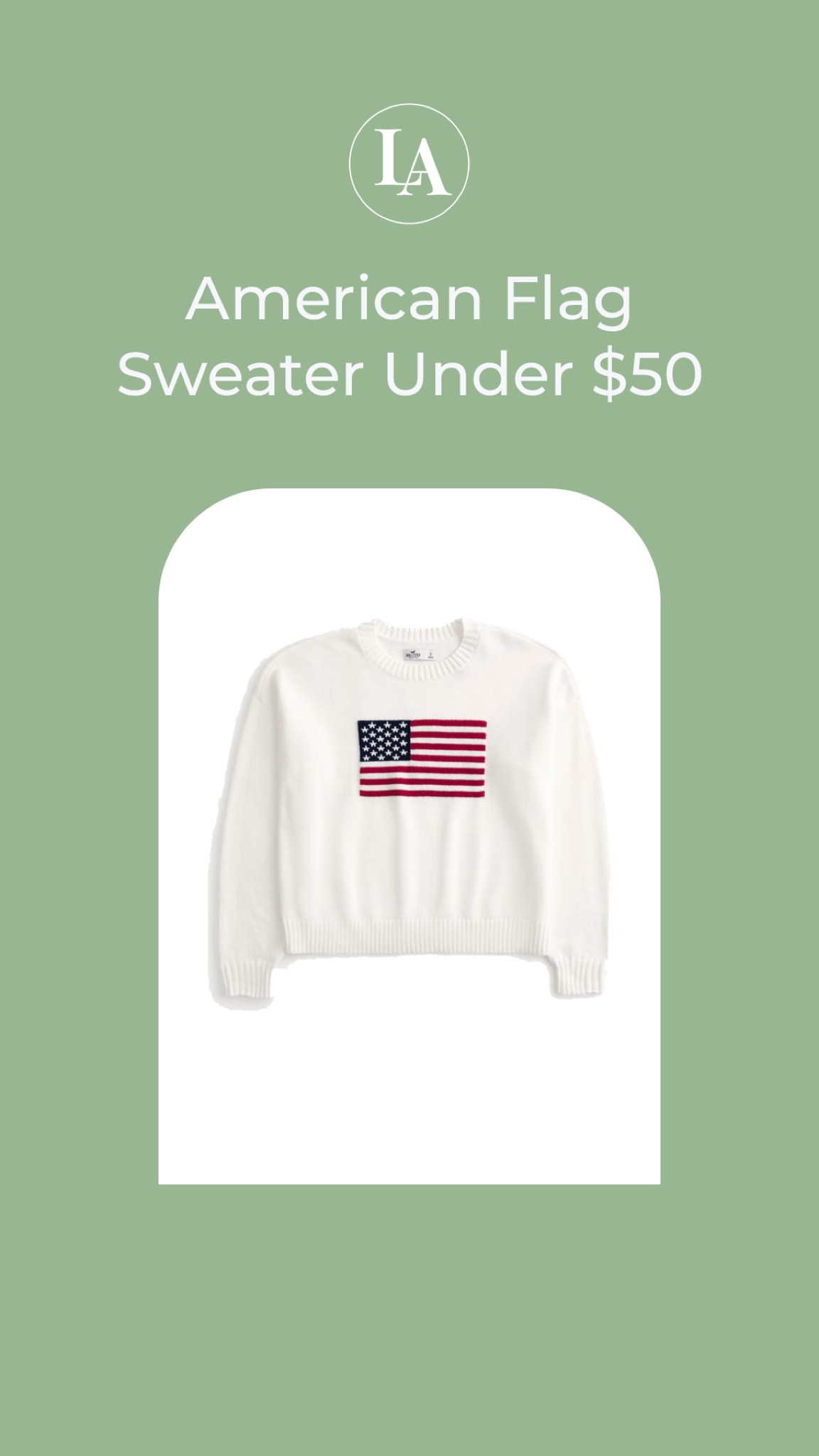 Love my American flag sweater from Hollister - under $50! 

#LTKStyleTip #LTKFindsUnder50