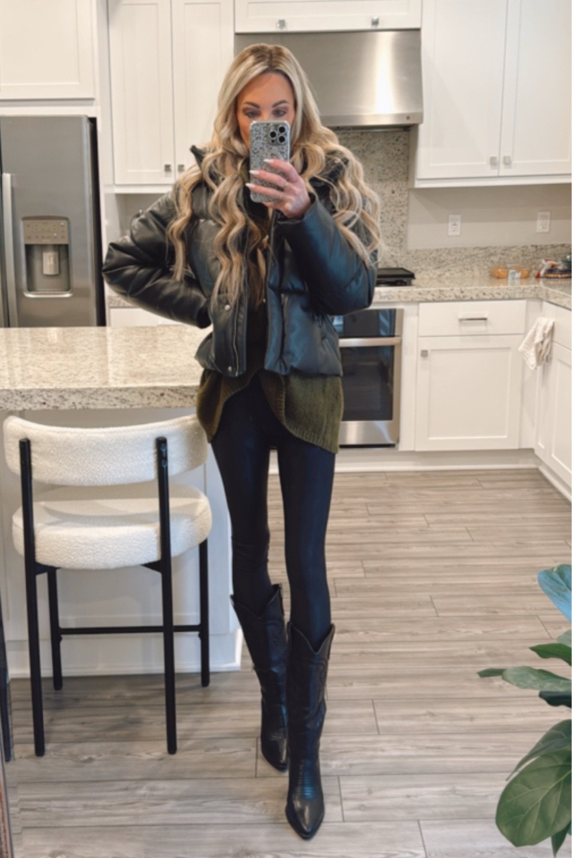 Vegan leather jacket look alike. Cowboy boots.

#LTKStyleTip #LTKFindsUnder50 #LTKWorkwear