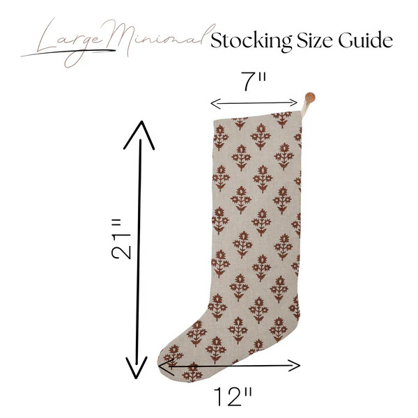 Russet Floral Christmas Stocking | Large Minimal Design | Hackner Home (US)