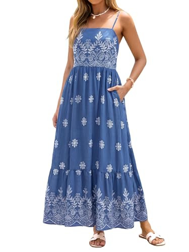 BerryGo Womens Summer Boho Maxi Dress 2026 Casual Spaghetti Strap Floral Beach Sundress Flowy Smo... | Amazon (US)
