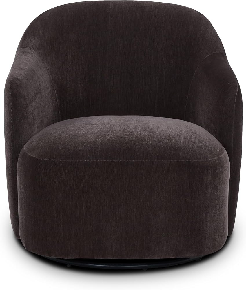 POLY & BARK Petal Lounge Chair in Ganache Brown Upholstery with Sculpted Form and Solid Wood Legs... | Amazon (US)