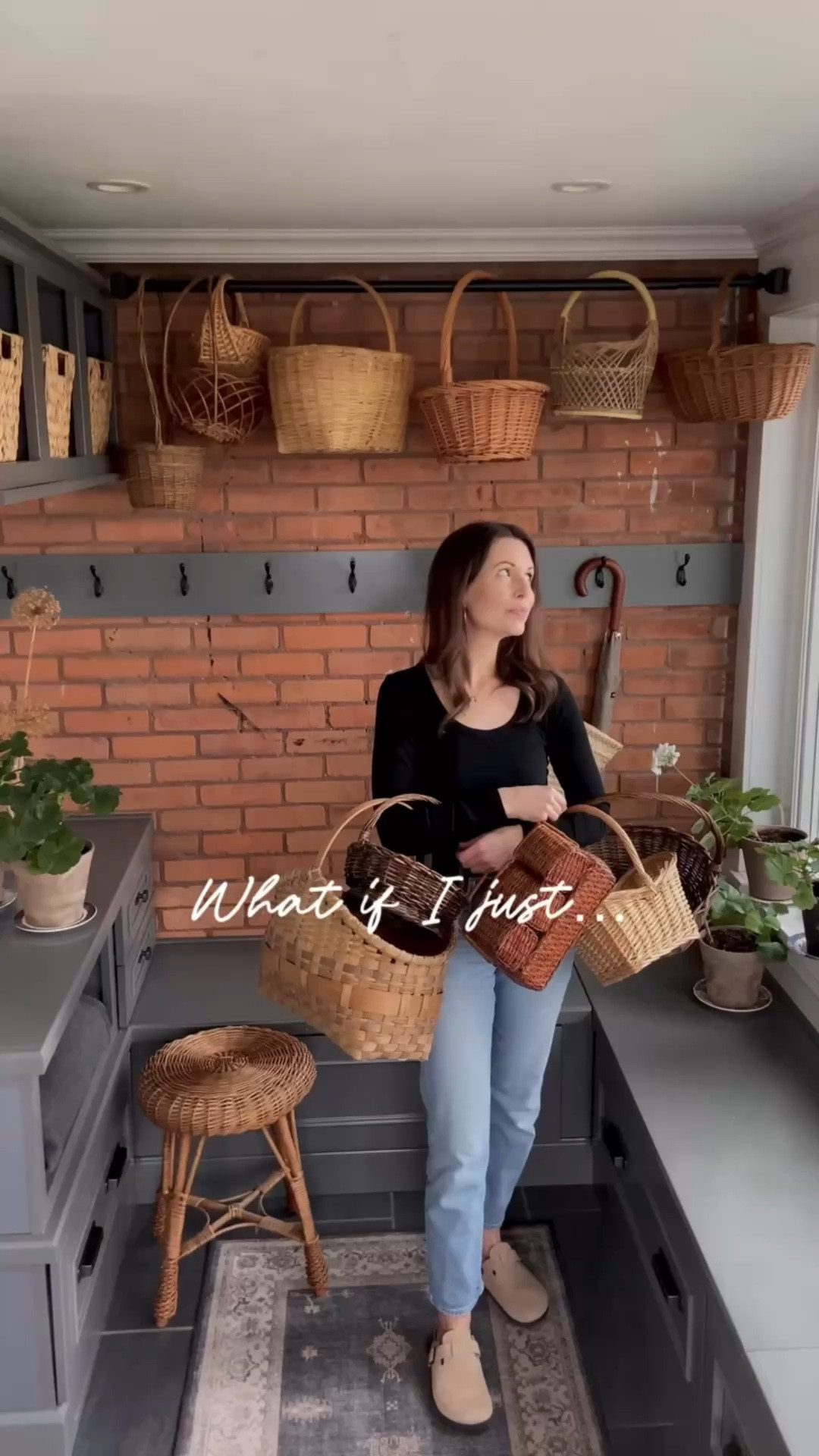 If you, too, have a basket collection that keeps mysteriously expanding every time you pass by a thrift store or antique market, then I know you get it.🧺🤍 I used this tension rod to hang my handled baskets in the mudroom and now I feel like all my Martha Stewart/Bunny Mellon basket house dreams are one step closer to reality. How many baskets are too many? The limit truly does not exist.

Simple but effective home upgrades and vintage home decor paired with new finds - follow @creeklinehouse for more home ideas from our 120-year-old farmhouse.🤍

#LTKOver40 #LTKSeasonal #LTKHome