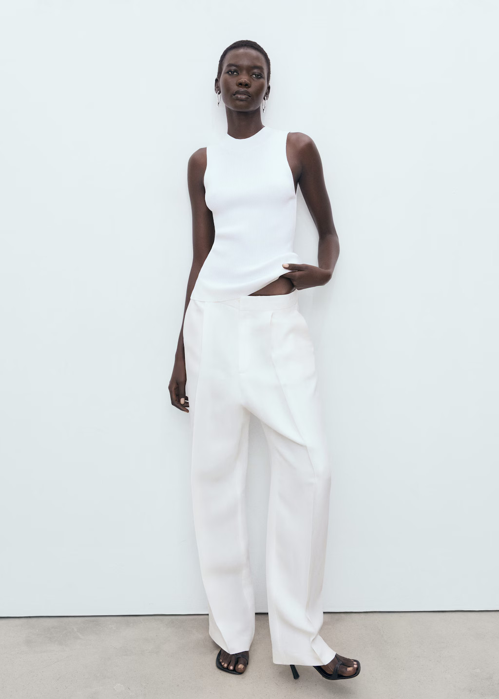 Ribbed knit top off white - Woman - M - MANGO | MANGO (UK)