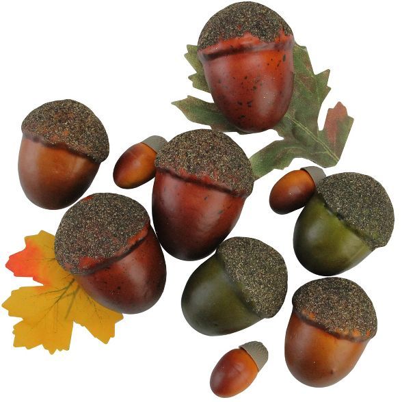 Northlight 10-Piece Autumn Harvest Artificial Acorn and Leaf Thanksgiving Decoration Set | Target