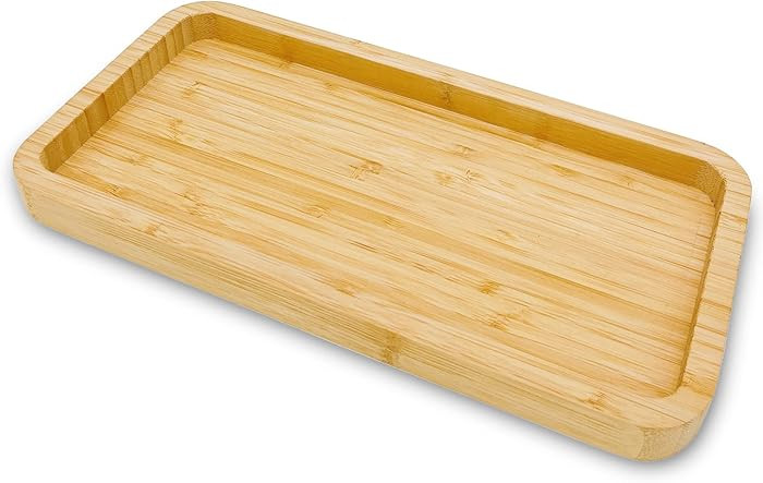 Bamboo Vanity Bathroom Tray for Counter, Bamboo Tray for Bathroom, Toilet Tank, Perfume 11.8L x 5... | Amazon (US)
