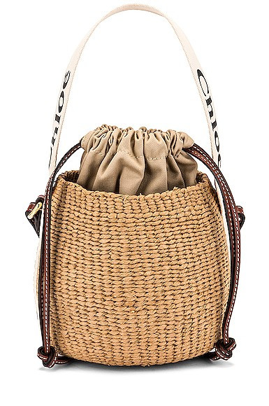 Chloe Small Woody Basket Bag in White - White. Size all. | FWRD 