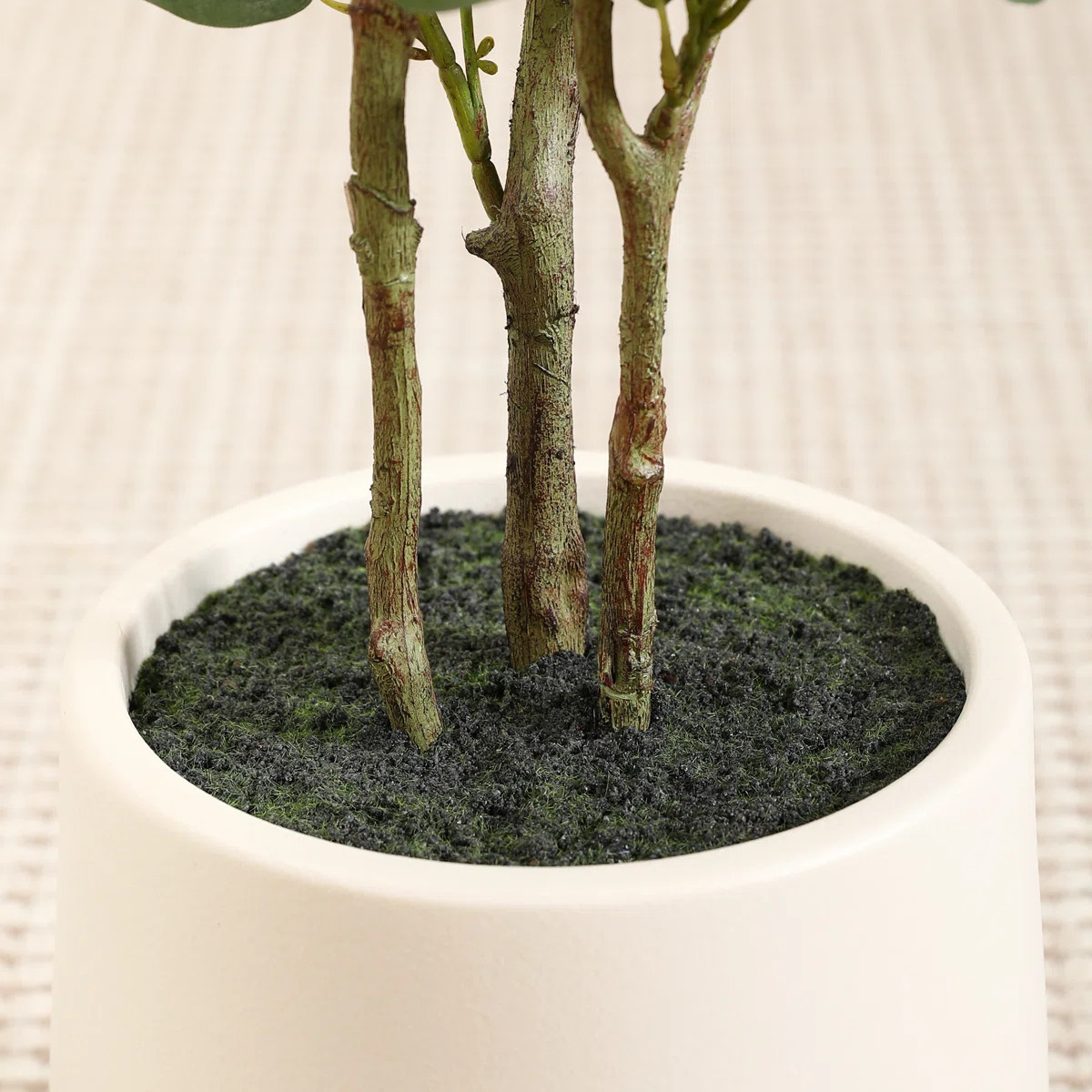 Adalia Faux Eucalyptus Tree with Oval White Planter, Pre Potted Artificial Eucalyptus Plant for H... | Wayfair North America