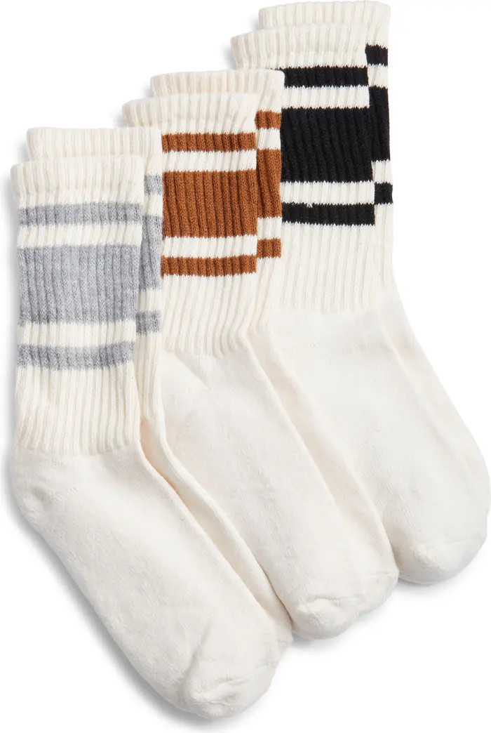 American Trench Assorted 3-Pack Mono Stripe Cotton Blend Crew Socks | Nordstrom | Nordstrom
