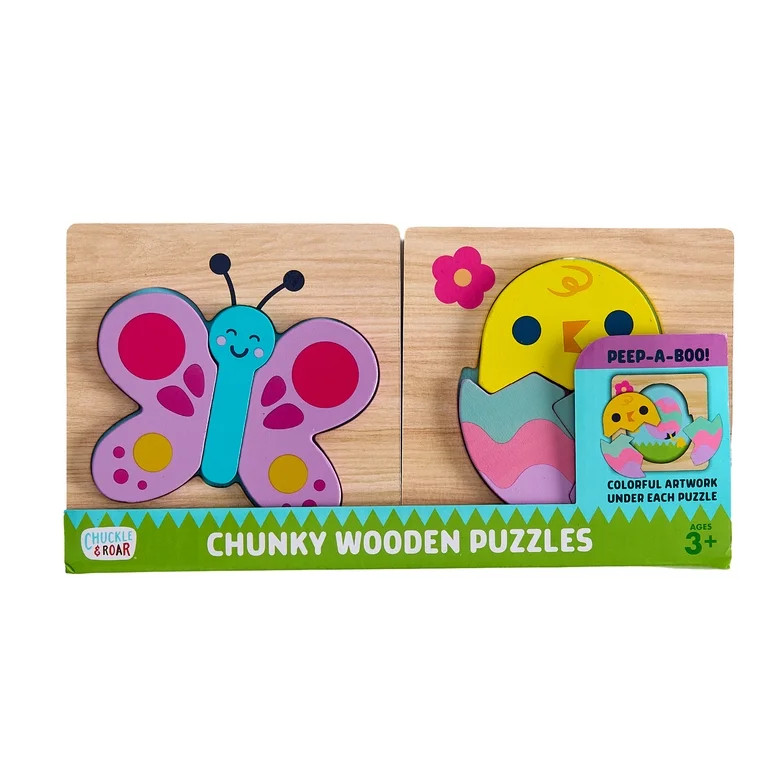 Chuckle & Roar Chunky Wooden 2pk Puzzles Easter Assortment for Children Ages 3+ by Buffalo Games | Walmart (US)