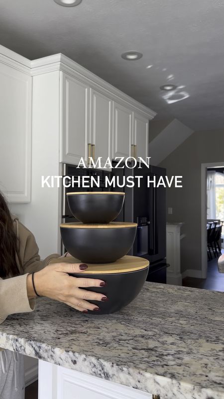 I love these stackable black bowls with bamboo lids😍

Amazon kitchen must haves 


#LTKVideo #LTKhome