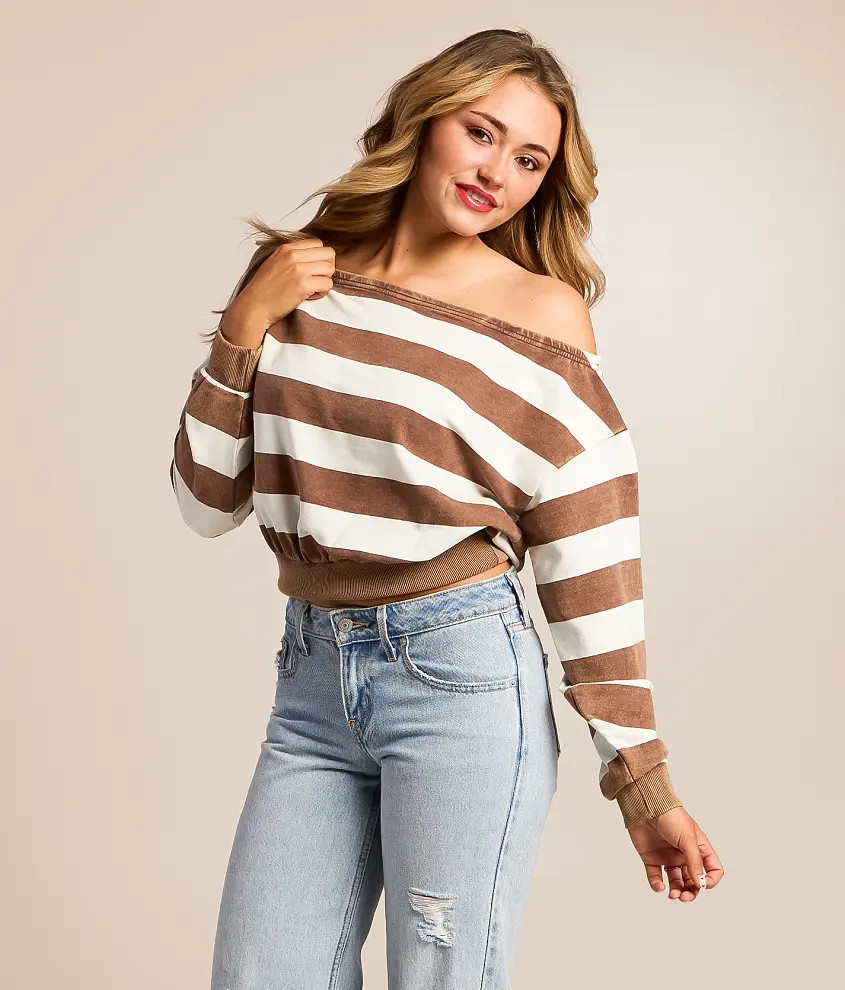 Boatneck Striped Top | Buckle