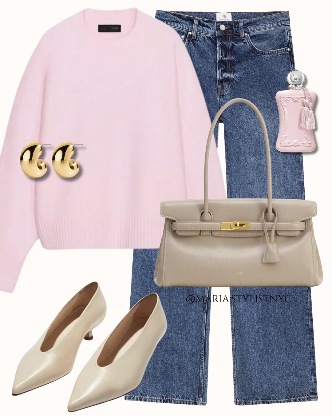 Soft pink + denim = always a yes 💕
An easy way to make everyday denim feel a little more elevated.
This blush knit with cream accessories feels polished, feminine, and so wearable for spring.

#LTKgrwm #LTKSeasonal #LTKootd