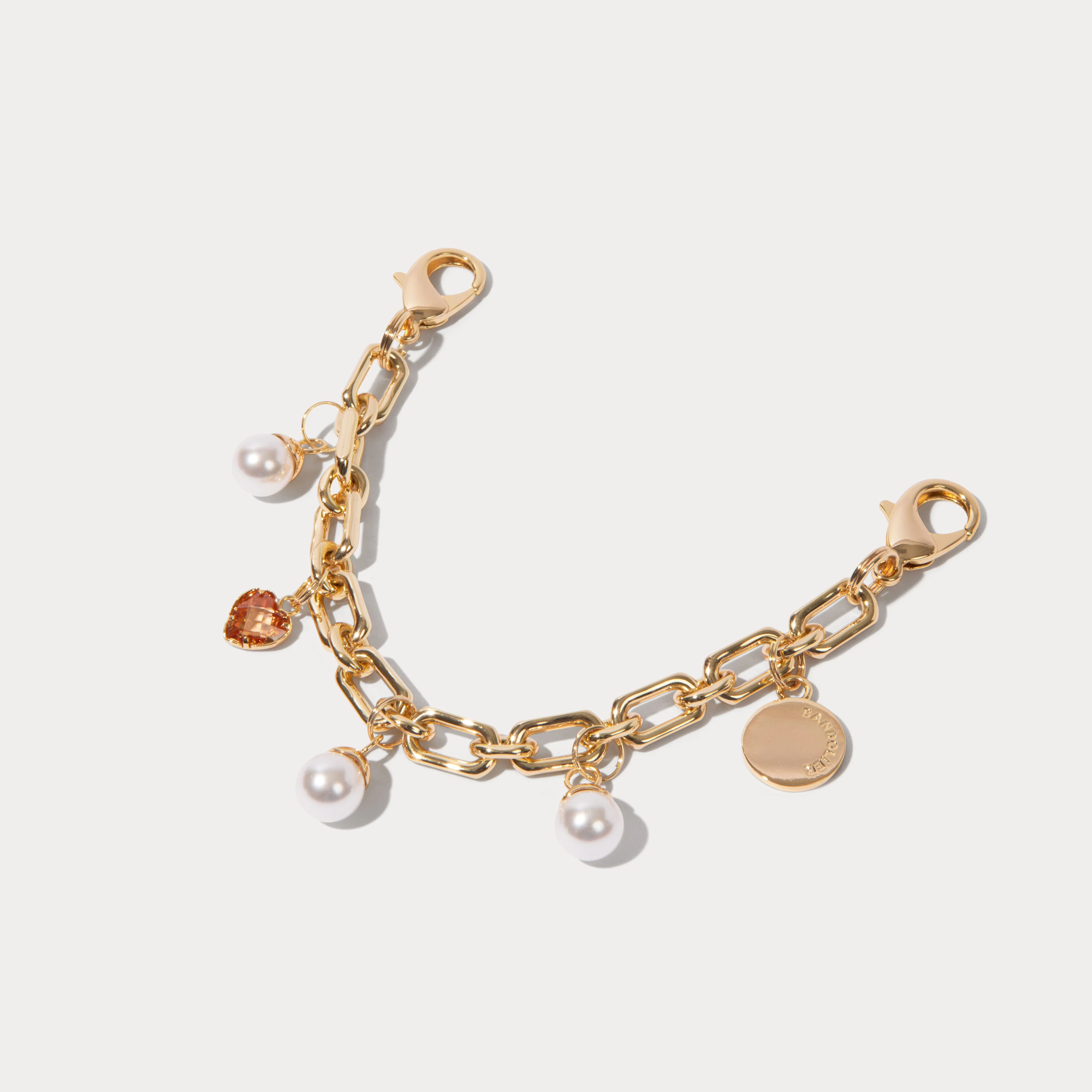 Pearl Heart Wristlet - Gold/Gold | Bandolier