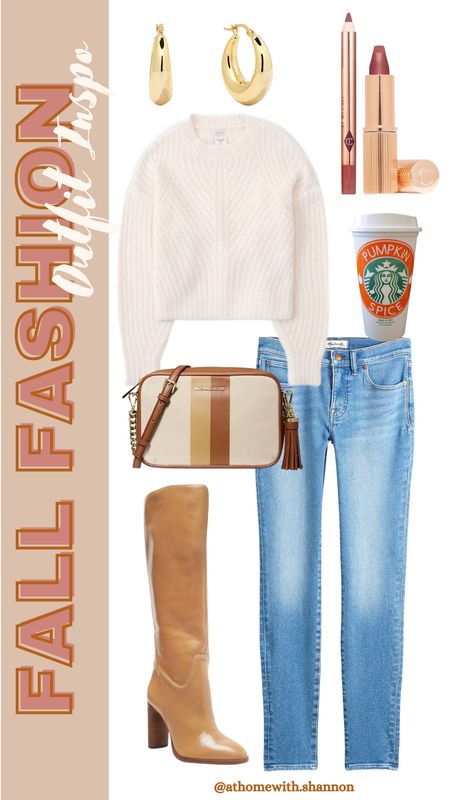 Fall outfit idea!

White sweater, crossbody purse, lipstick, gold hoop earrings, skinny jeans, knee high boots, suede boots, fall outfits, fall style

#LTKSeasonal #LTKstyletip