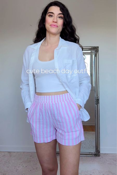 Cute pink beach outfit 
Linen blend shorts and top 


#LTKstyletip #LTKsummer #LTKtravel