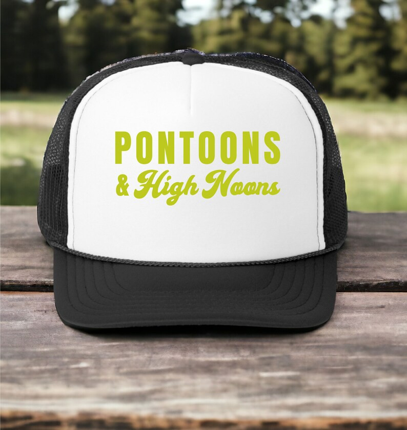 Pontoons and High Noon's Trucker Hat, Lake Life New Hat, Baseball Summer Vacation Girl's Trip Cap... | Etsy (US)