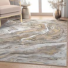 Well Woven Dunes Flatweave Flecked Marble 5'3" x 7'3" Area Rug Beige Gold | Amazon (US)
