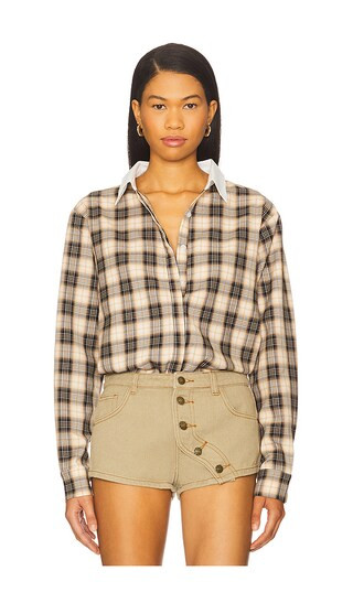 Vacanza Shirt in Cool Chocolate Plaid | Revolve Clothing (Global)