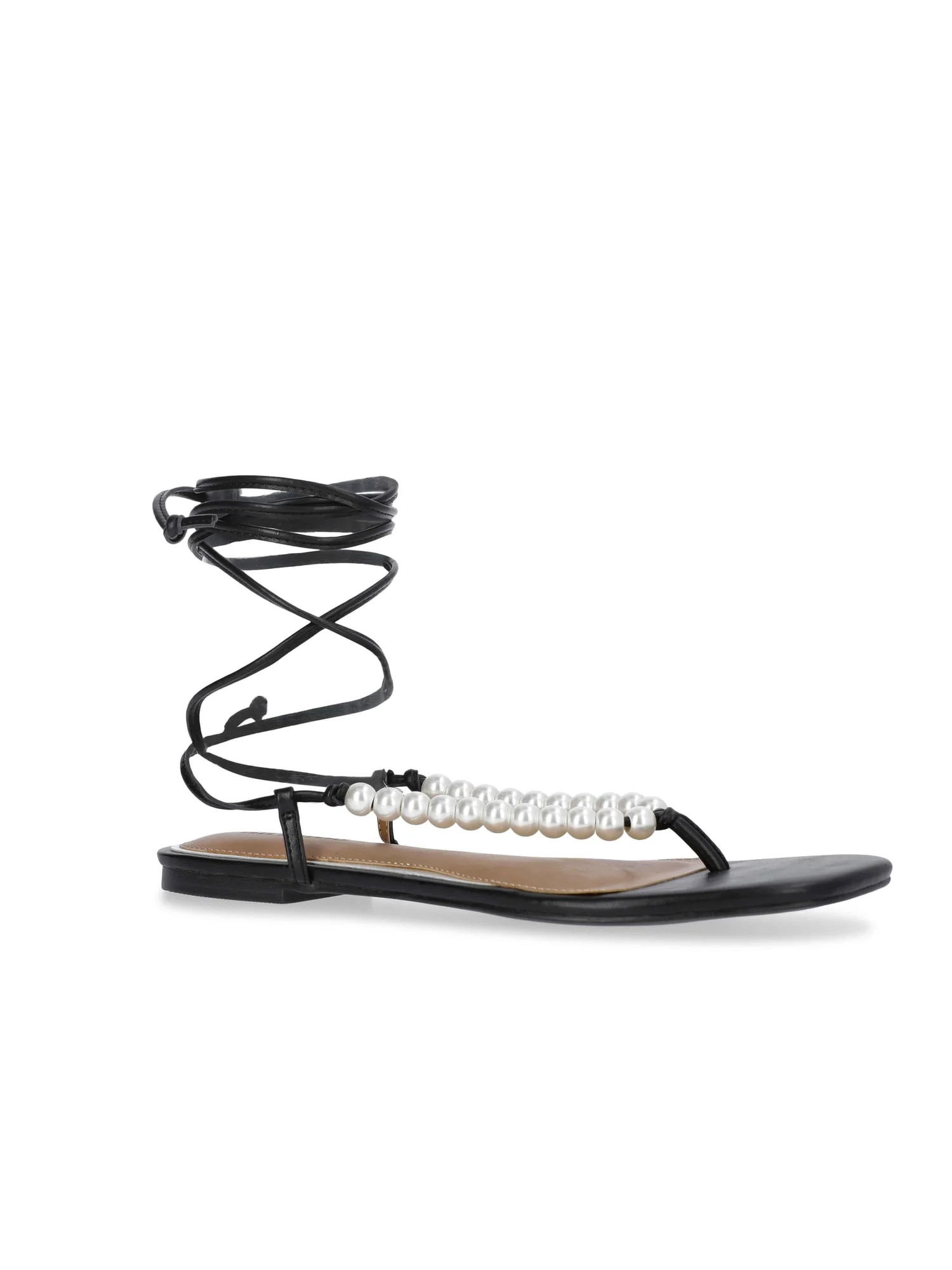 Free Assembly Women's Beaded Wrap Sandals | Walmart (US)