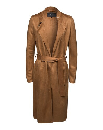 VILA Mantel in Velourslederoptik ´Gimma´ braun | ABOUT YOU DE