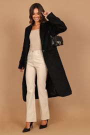 Kristie Wool Blend Long Coat - Black | Petal & Pup (US)