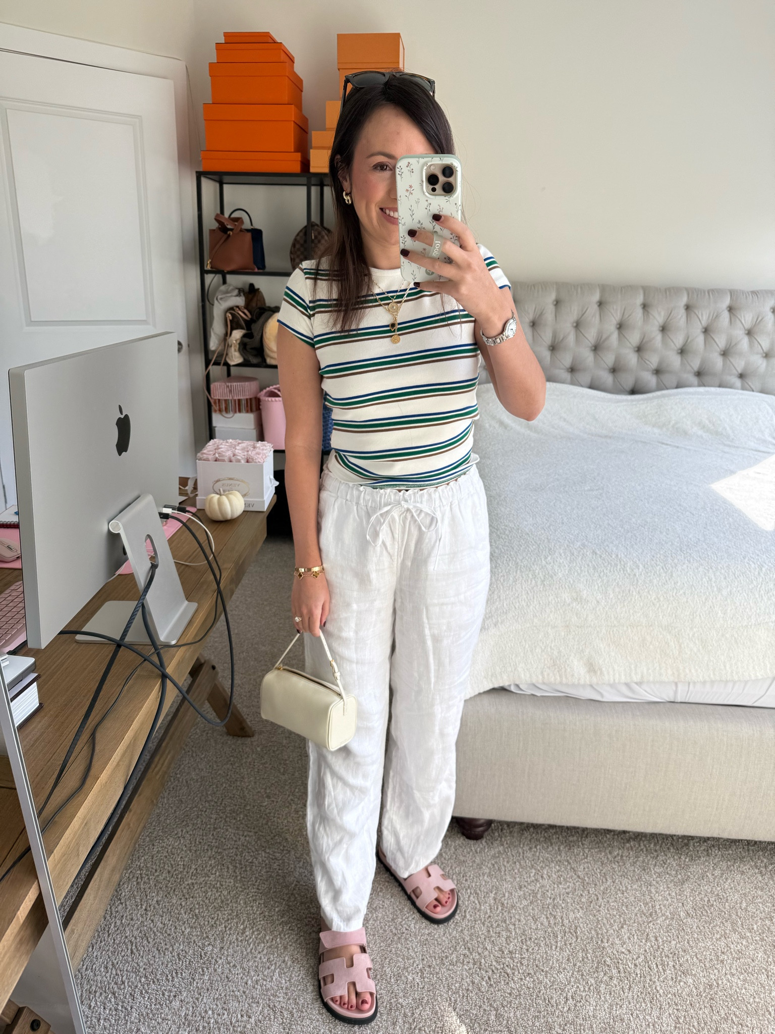 Zara stripe tee (medium), jcrew white linen pants (omg these are insanely comfy and cute! Xs), Baublebar earrings



#LTKSeasonal #LTKStyleTip #LTKFindsUnder100