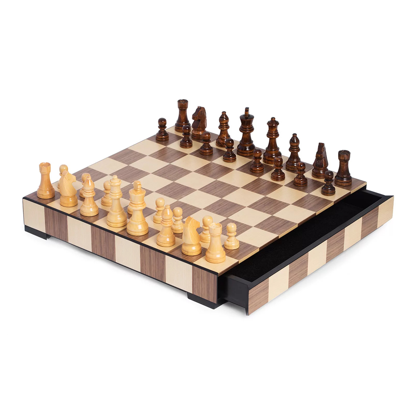 Bey-Berk Chess & Checkers Set with Storage Drawer, Brown | Kohl's
