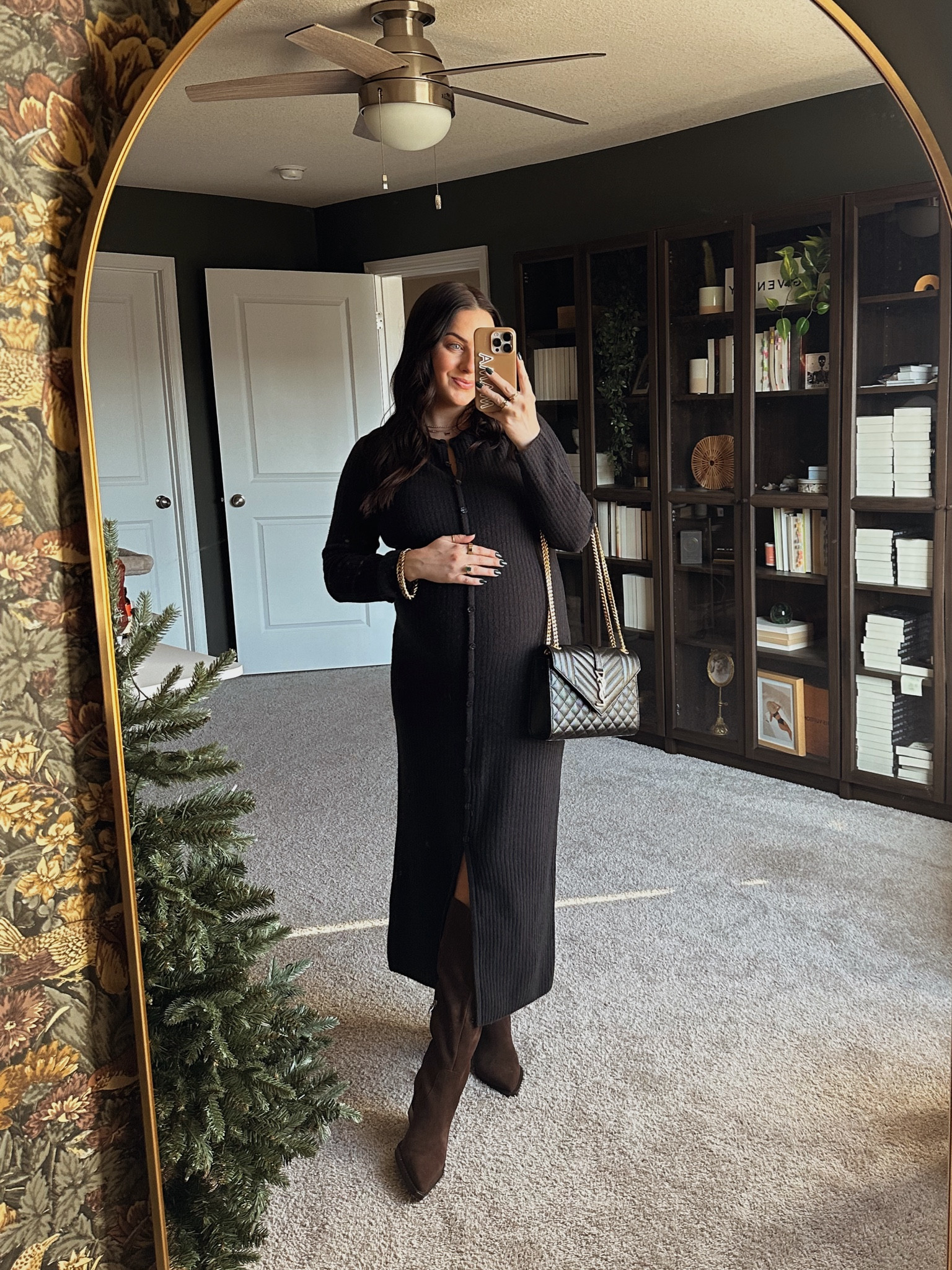 Bump / maternity friendly winter outfit on sale with code CYBERAF , boots on sale too! 

Mp dress, boots tts 

#LTKCyberWeek #LTKSeasonal #LTKBump