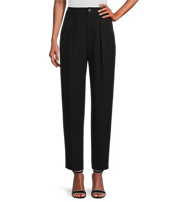 x Courtney Grow Regent Pleat Front Straight Leg Pocketed Ankle Pants | Dillard's