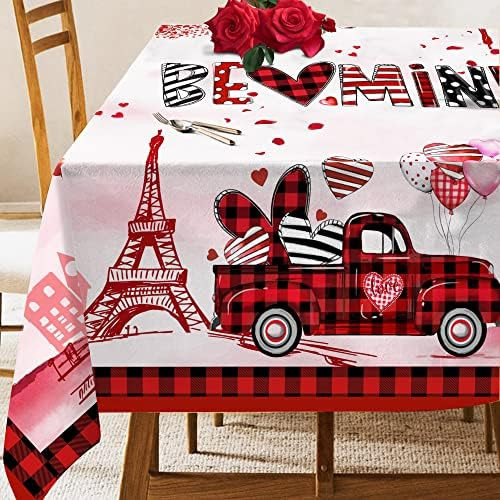 Hexagram Valentines Tablecloth, Valentines Table Cloth Rectangle 60x84 inch, Be Mine Truck Kitche... | Amazon (US)