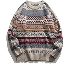 Aelfric Eden Oversized Sweater for Women Fall Grandpa Vintage Striped Knitted Sweater Casual Pull... | Amazon (US)