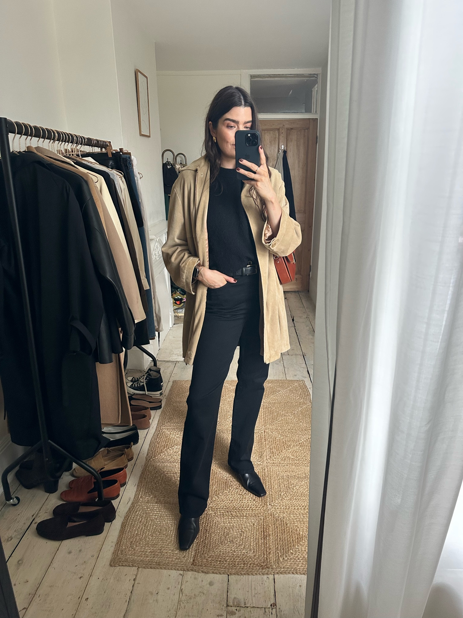 An autumn outfit that’s really nice for meetings, or a nice dinner with friends. So simple but the jacket really adds something: 
- ARKET Mens Merino Wool Jumper (I wear it in the S) 
- KHAITE Danielle Jeans (I wear a 29 - they run a little small) 
- Toteme Boots (if you’re between two sizes then I would size up) 
- Andersons Belt (I wear an 85) 
- Vintage suede jacket (I’ve found a great dupe from Whistles) 

#LTKeurope #LTKstyletip #LTKSeasonal