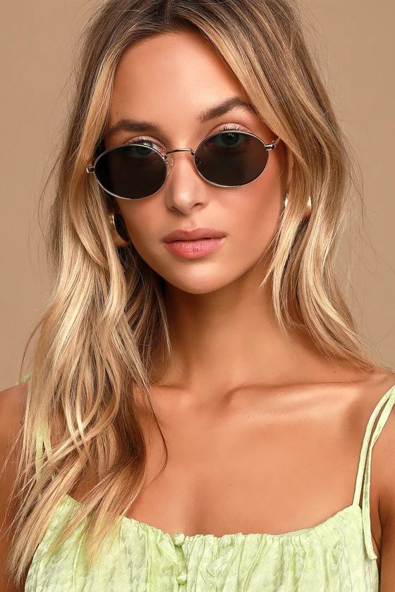 Poseidon Black and Gold Oval Sunglasses | Lulus (US)