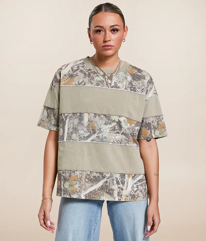 Pieced Camo Oversized T-Shirt | Buckle