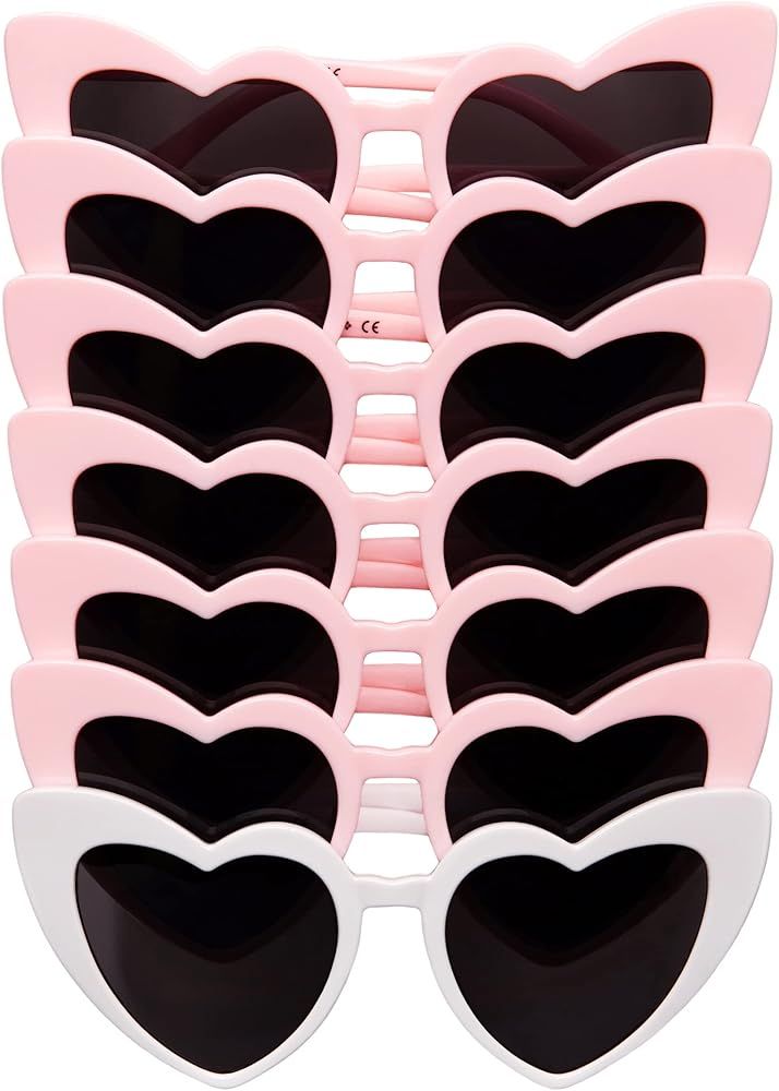 Pergozo Bachelorette Sunglasses Pink Heart Sunglasses | Amazon (US)