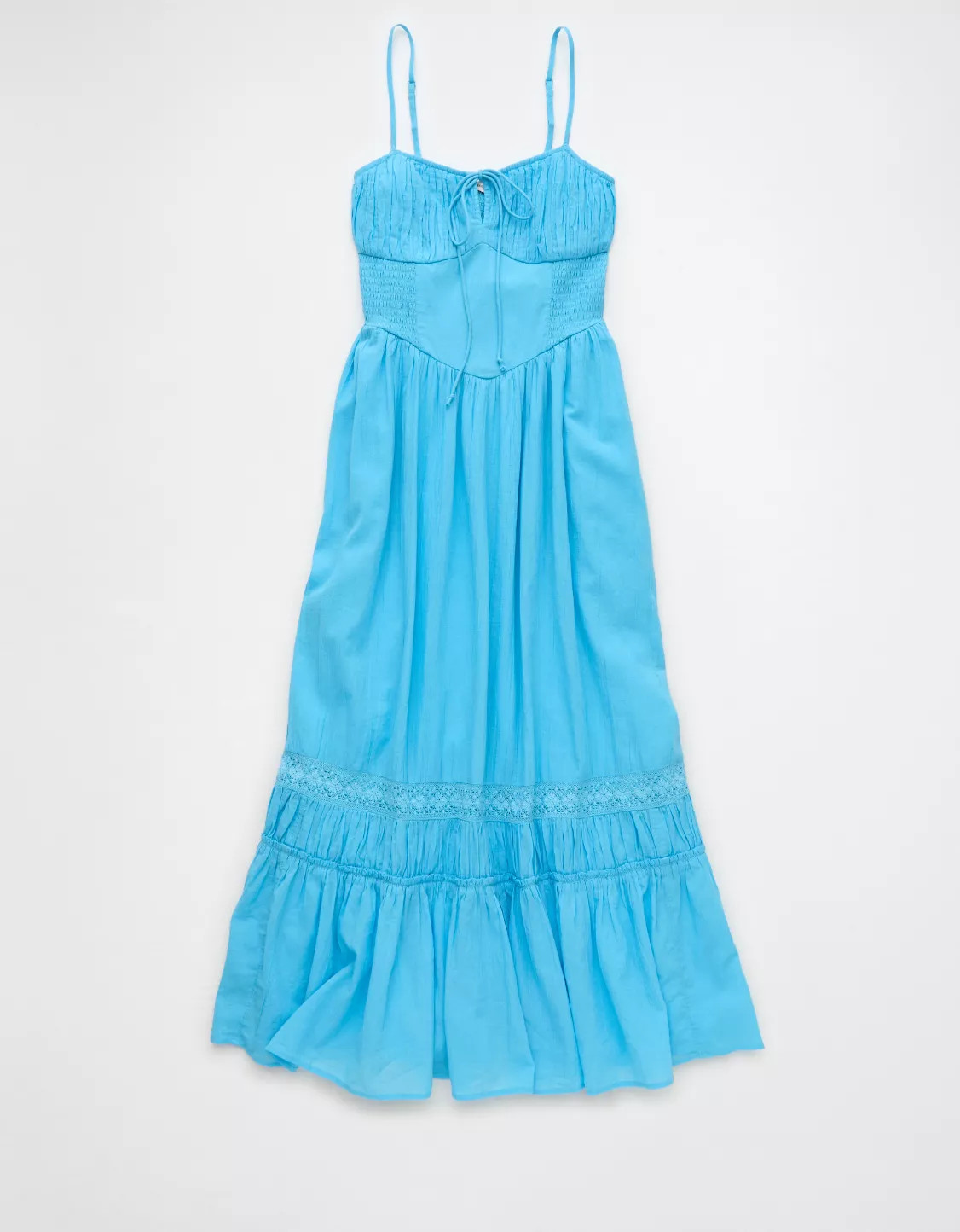 AE Corset Tiered Midi Dress | American Eagle Outfitters (US & CA)