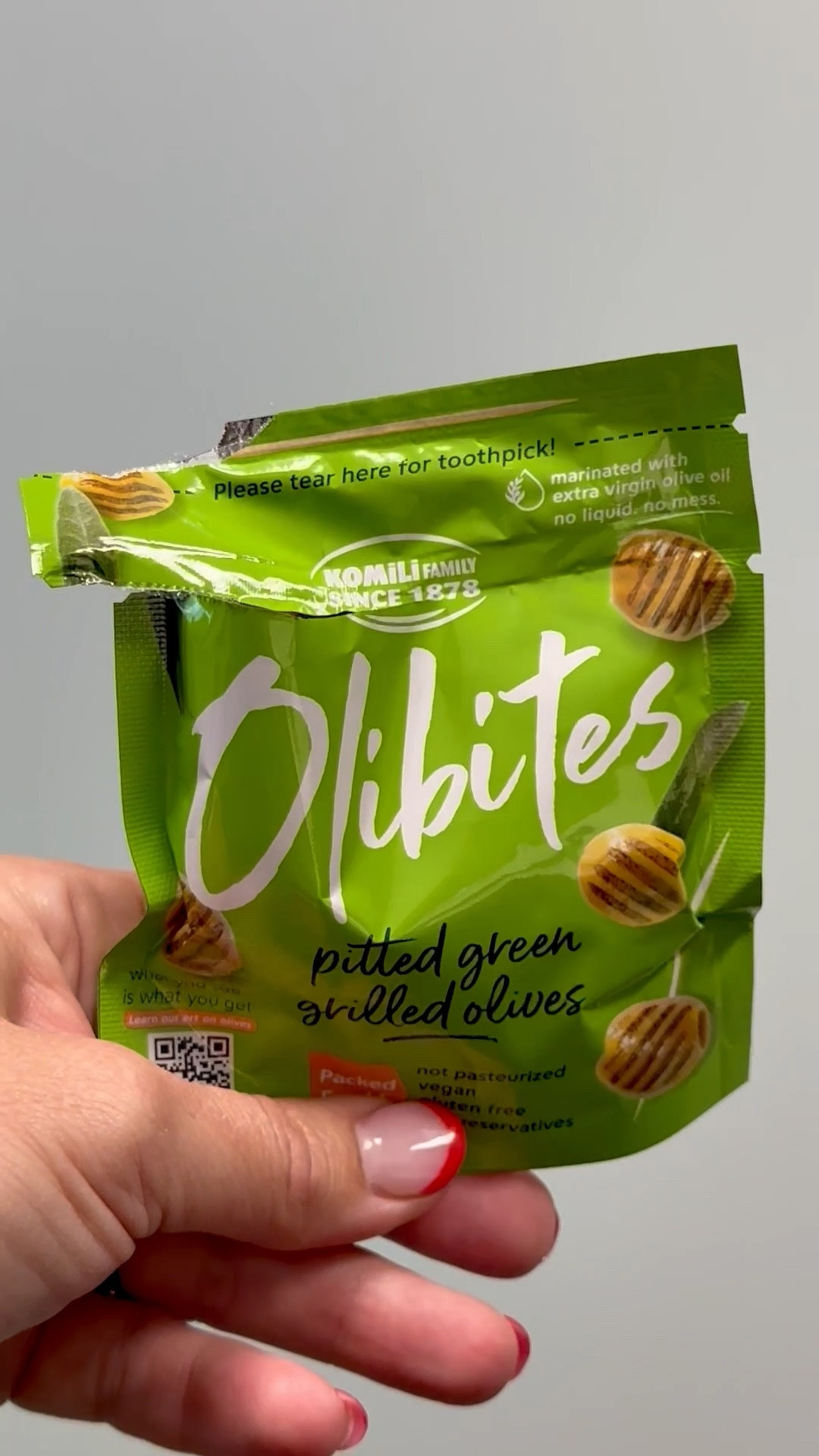 I love olives and anything pickled! I had to try these grilled olives when I saw them last week! 🫒 They’re surprisingly good. They’re grilled and have a slight smoky flavor. There are 2 servings and only 25 calories per serving!

They’re perfect for travel and charcuterie boards! 

They’re not pasteurized, vegan, gluten free, and no preservatives! 

#LTKFindsUnder50 #LTKHome #LTKFamily