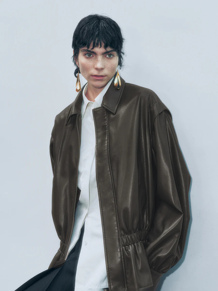 Tapered Waist Vegan Leather Jackets | Urban Revivo