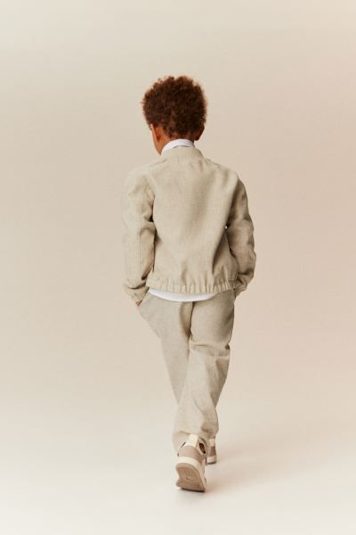 Linen-blend Pull-on Pants - Light beige - Kids | H&M US | H&M (US + CA)