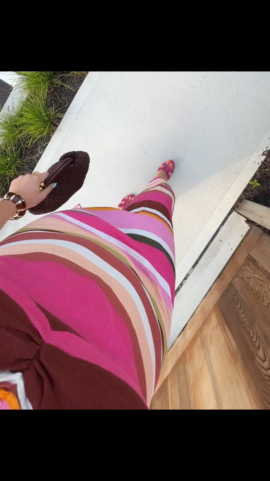 the cutest pink striped midi dress, wearing a 10 

 #LTKootd #LTKOver40 #LTKMidsize