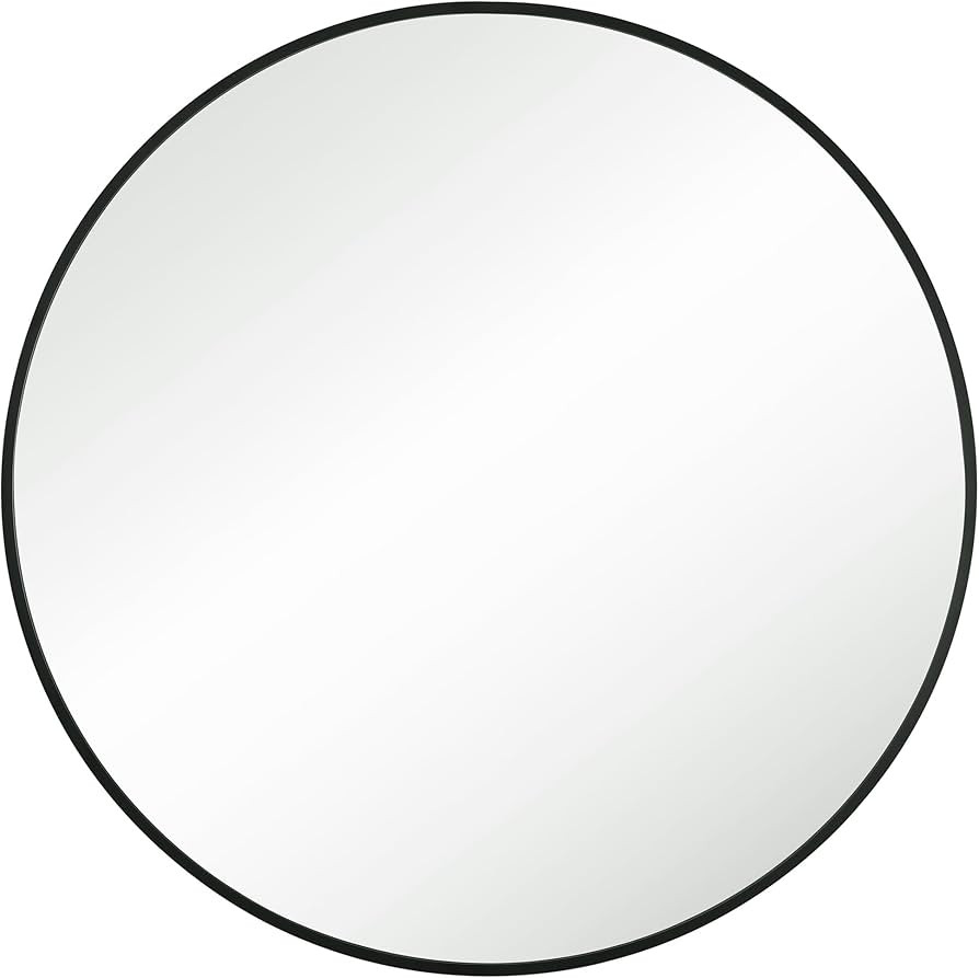 SONGMICS Round Mirror, Bathroom Mirror for Wall, 30 Inches, Metal Frame, Easy to Install, for Bat... | Amazon (US)