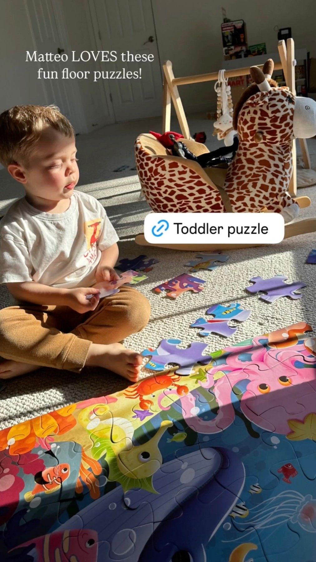 We have been doing puzzles together so much lately and it's honestly become my favorite part of the day! Such a simple, sweet way to slow down and get some real quality one-on-one time in.

educational play, learning through play, mom life, montessori inspired, jumbo floor puzzle, screen free fun, quality time, parent child bonding, kids toys

#LTKKids