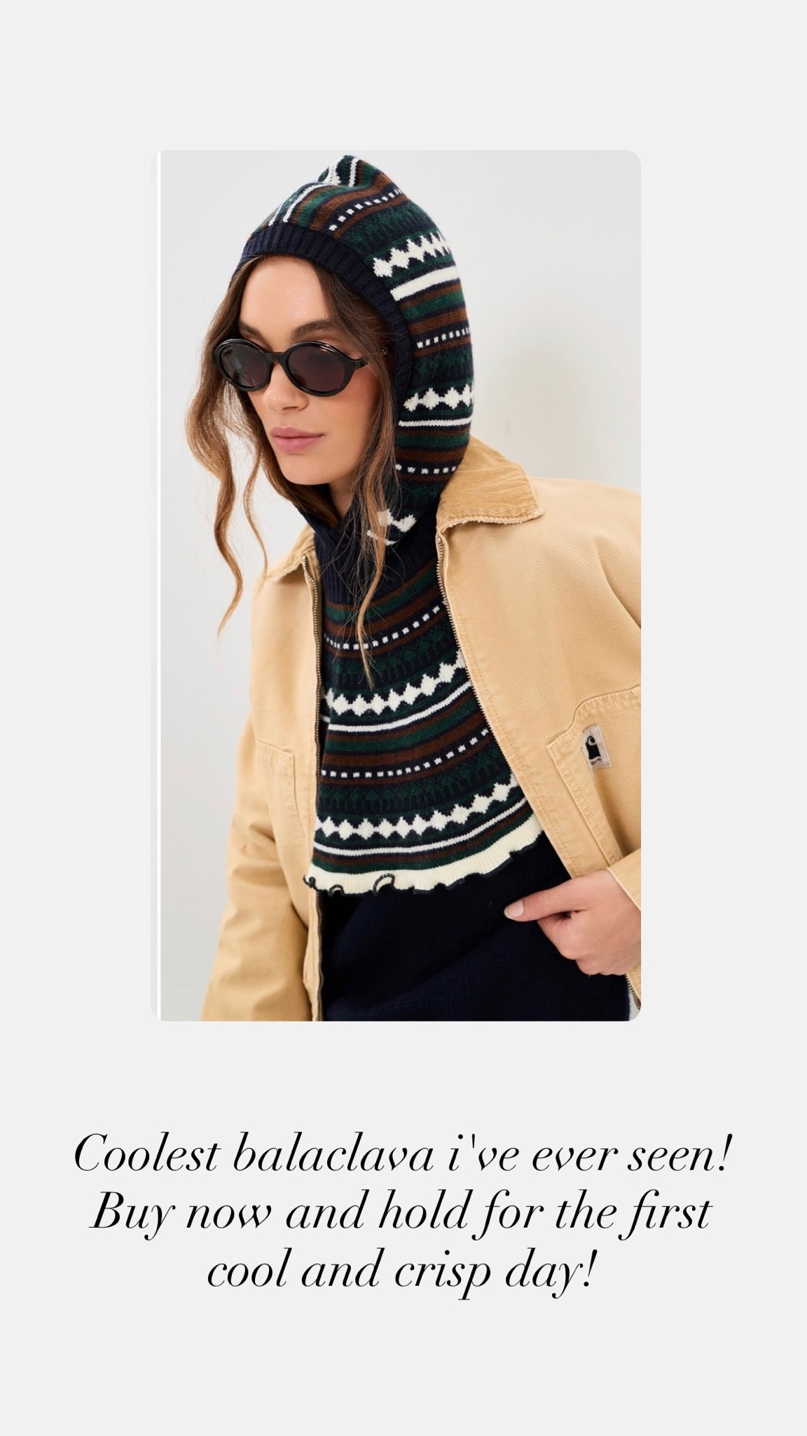The coolest balaclava I've ever seen by now and hold for the first cool and crisp fall day — daily edit cover from Found by Em