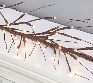 Faux Twig Garland With LED Lights, Set of 2 | Pottery Barn (US)