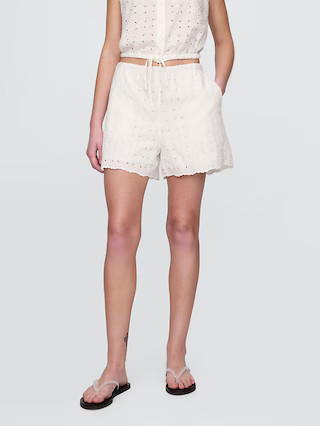 High Rise Eyelet Easy Shorts | Gap (US)