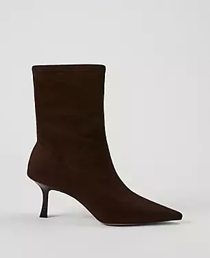Microstretch Suede Pointy Toe Bootie | Ann Taylor (US)