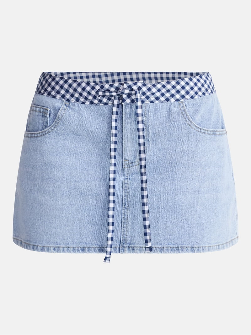 No Boundaries Game Day Denim Skirt, Women's XXS-XXL | Walmart (US)